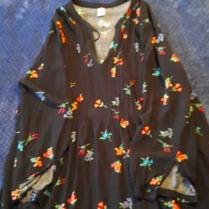 Old Navy Midi Black Floral Dress